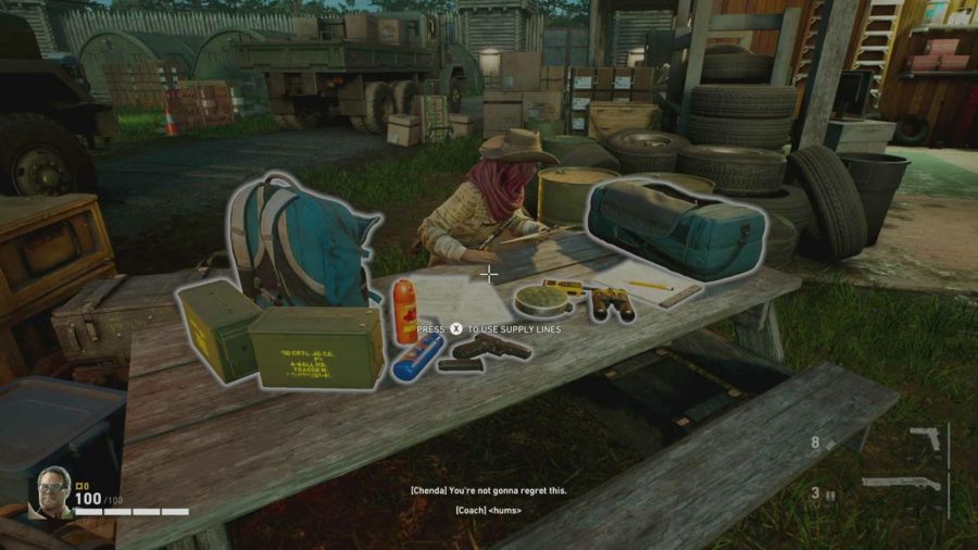 Back 4 Blood How To Unlock Outfits: The Supply Line vendor can be seen sitting on her bench in Fort Hope.