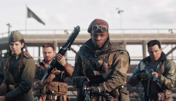 Vanguard file size: Four operators from cod Vanguard march with their weapons drawn