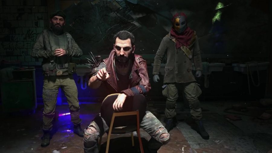 Dying Light 2 Factions System Explained: Three characters stand in a large room looking at the player.