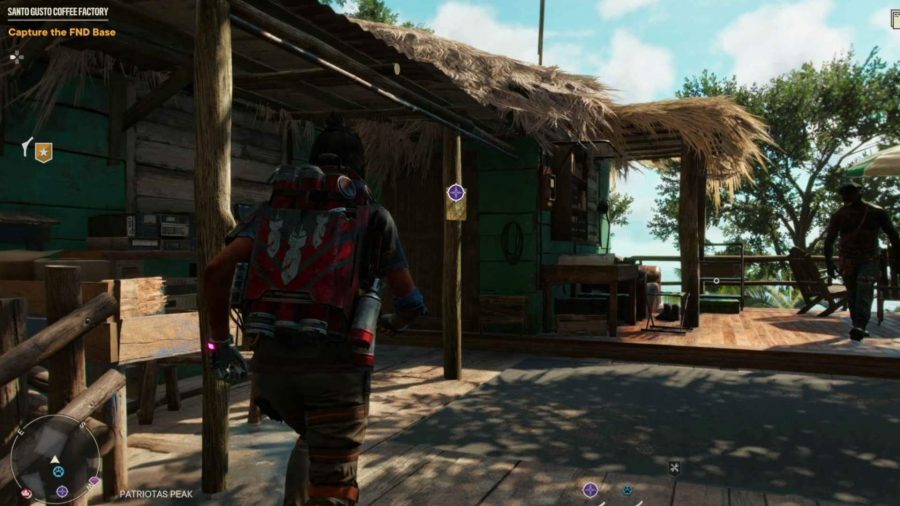 Far Cry 6 Chicharron Location: the sign can be seen for the Yaran Story, with Dani walking over to it.