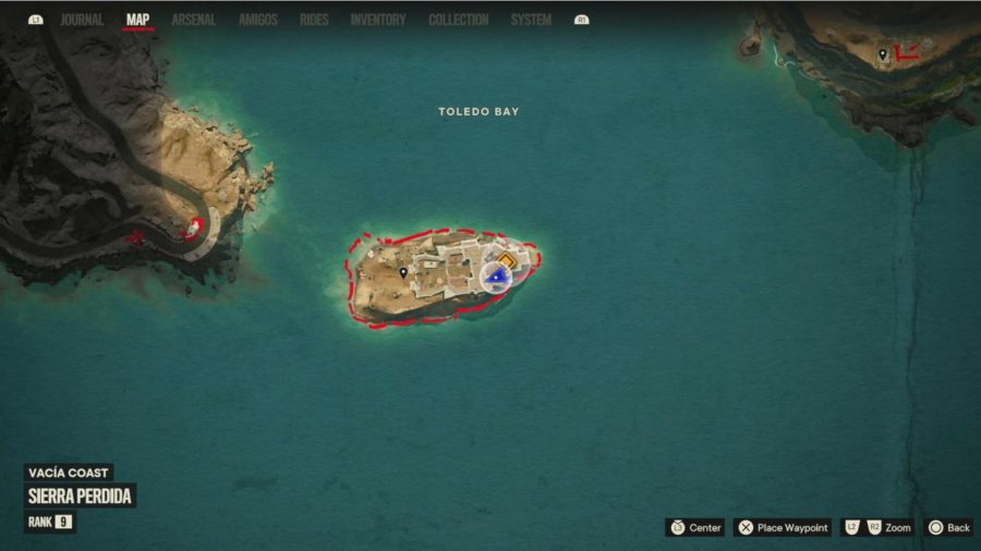 far cry 6 unique weapon locations: The map showing the location of the weapon