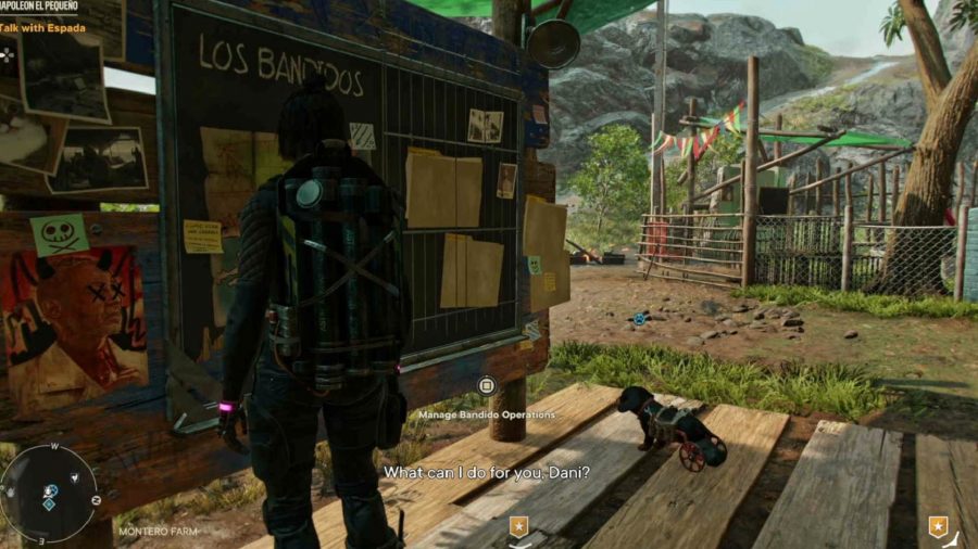 far cry 6 unique weapon locations: The Los Bandidos board in one of the settlements