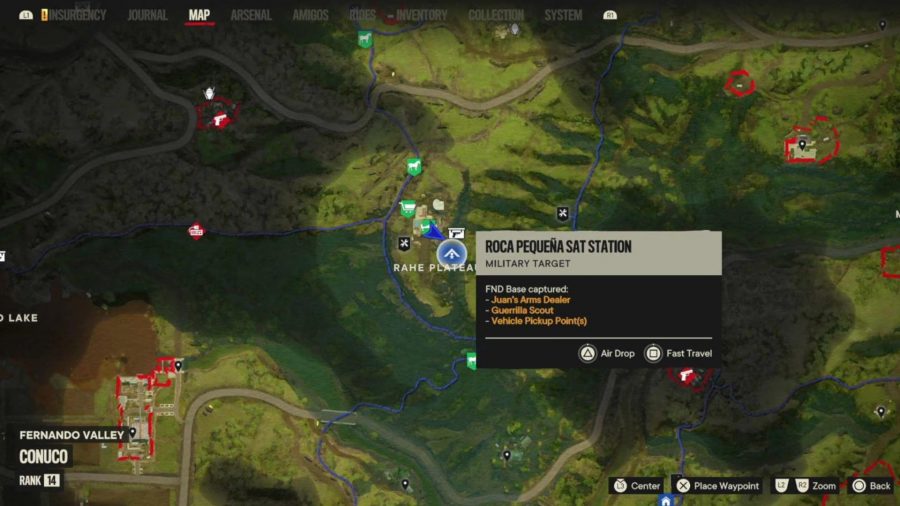 far cry 6 unique weapon locations: The map showing the location of the weapon