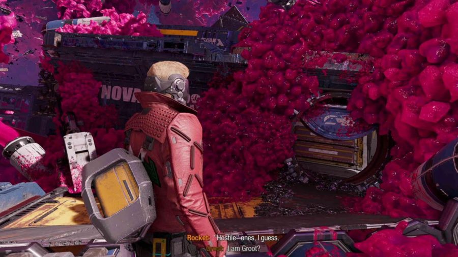 Guardians of the Galaxy Archives locations: Star-Lord is looking at the door which leads to the Archives.