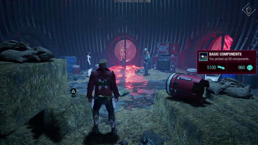 Guardians of the Galaxy Archives locations: Star-Lord is looking at Groot in the cell, with the archives to his side. 