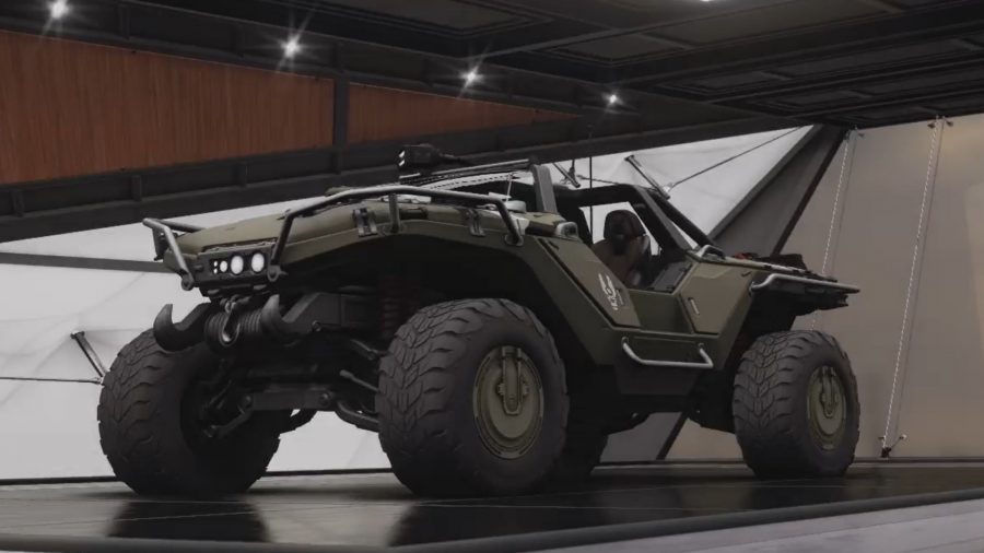 Forza Horizon 5 best off road car: A dark grey AMG Warthog
