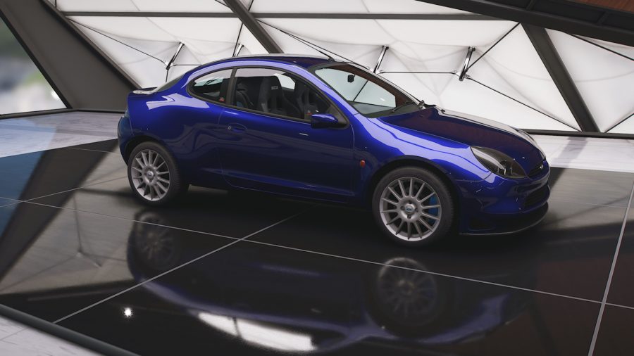 Os 5 melhores carros de rally da Forza Horizon: Um Ford Racing Puma em azul