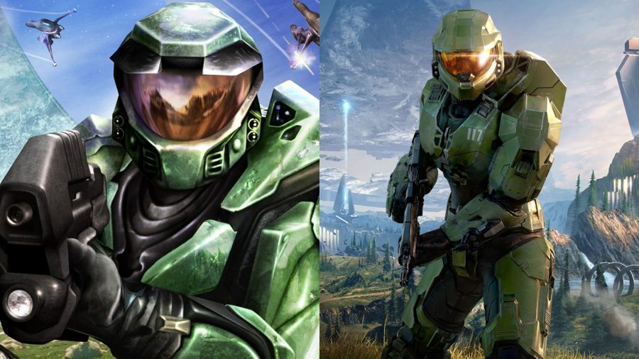 Halo games in order: Master Chief as seen in Halo: Combat Evolved and Halo Infinite