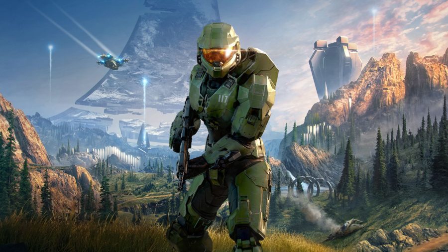 Halo games in order: Halo Infinite art showing a battle-ready Master Chief