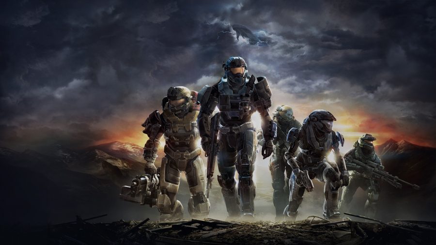 Halo games in order: Halo Reach art showing a squad of Spartans