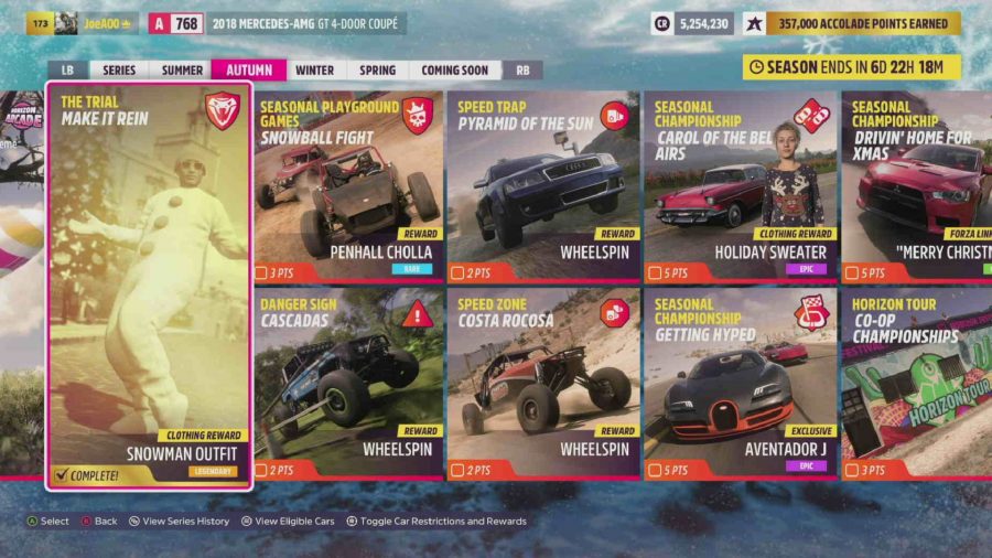 Forza Horizon 5 Make It Rein: The Festival Playlist menu can be seen showing the Make It Rein event.