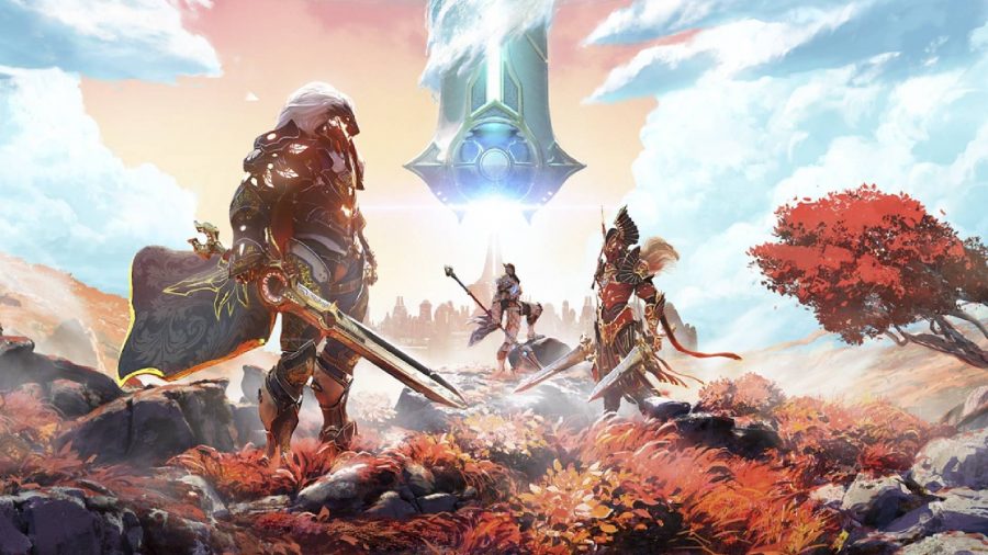 Godfall: Three suits can be seen in the Godfall key art.