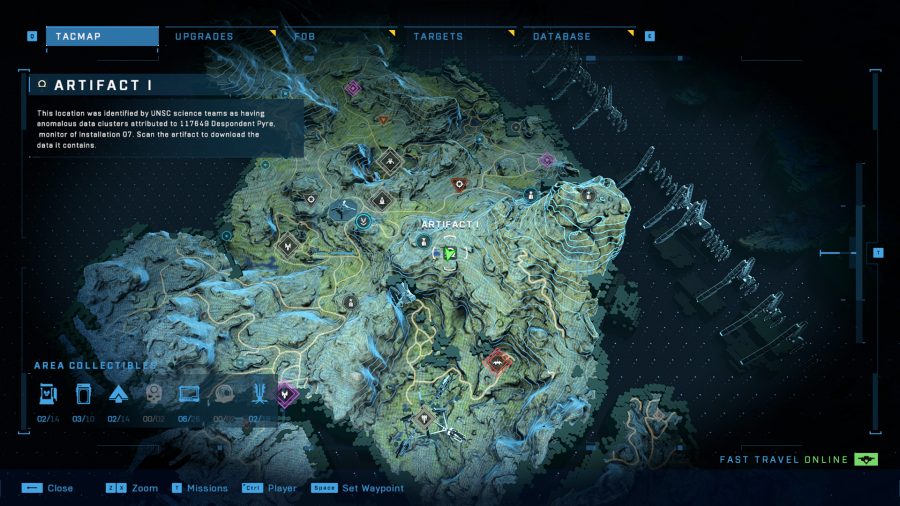 Halo Infinite Artifact locations: Artifact I map