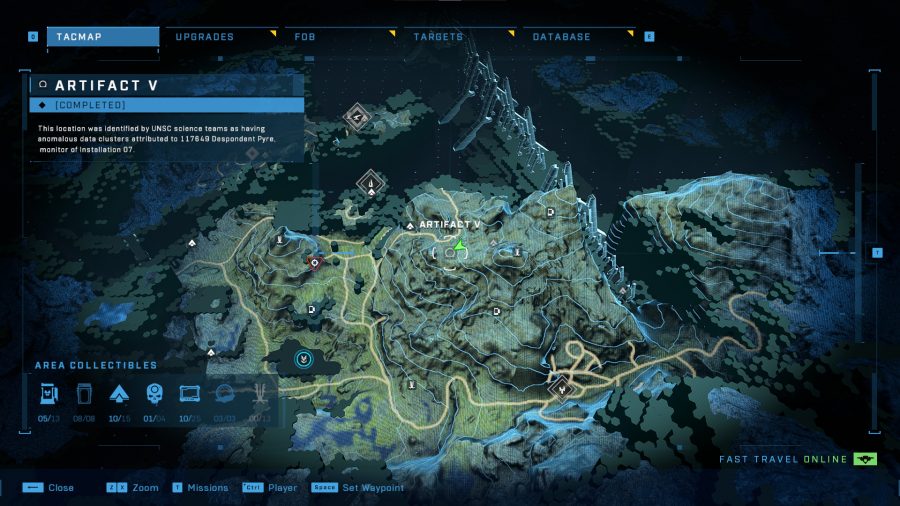 Halo Infinite Artifact locations: Artifact V map