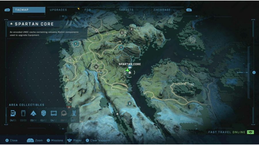 Halo Infinite Spartan Core Locations: The image shows the location of the chest.
