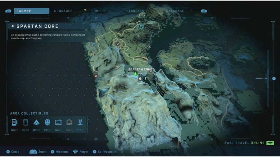 Halo Infinite Spartan Core Locations: The image shows the location of the chest.