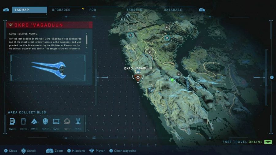 Halo Infinite Target Locations: The map showing the location of this target. 