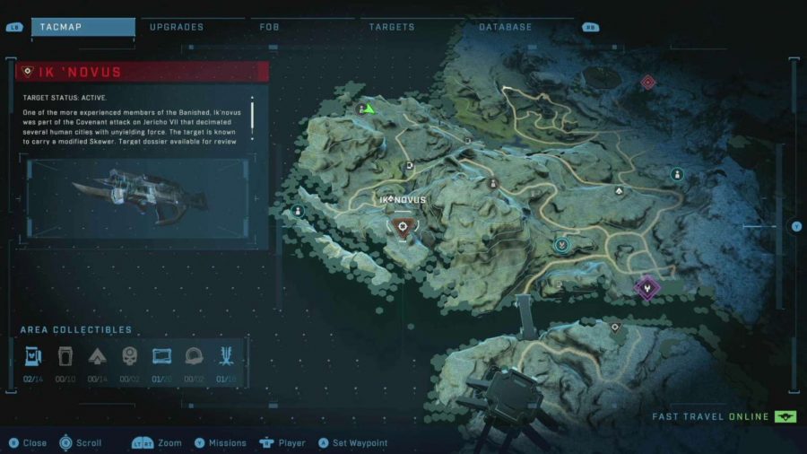Halo Infinite Target Locations: The map showing the location of this target.