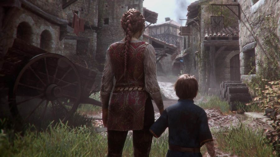 PS Plus Games 2021 Ranking: Amicia and Hugo are standing in an empty village