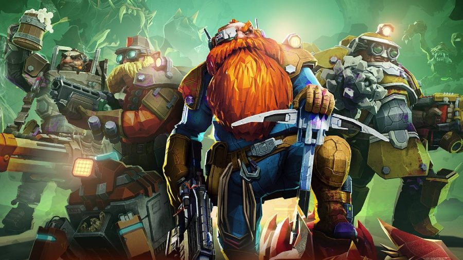 PS Plus January 2022: a number of dwarves can be seen in Deep Rock Galactic's key art.