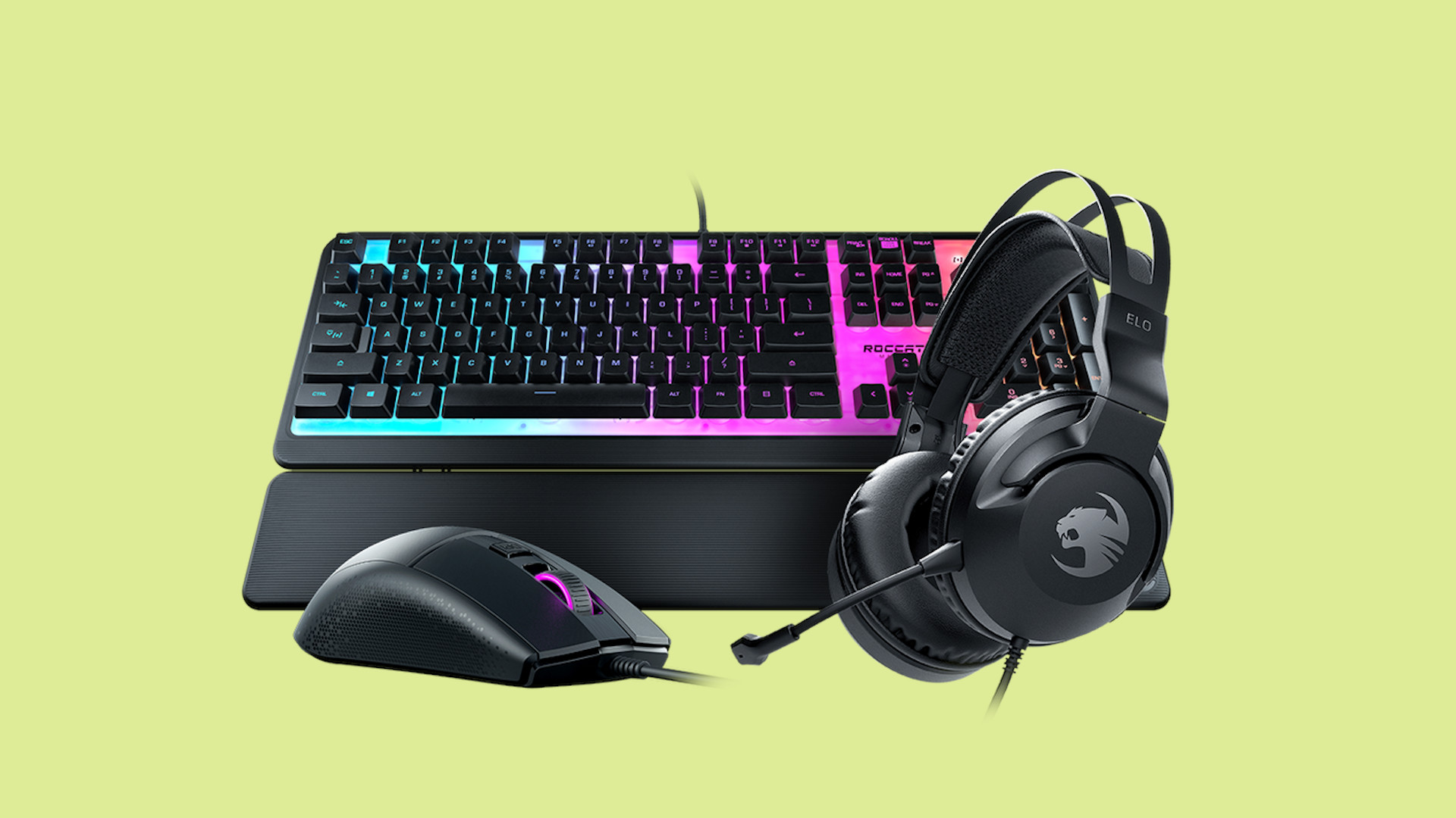 PS5 keyboard and mouse: A Roccat bundle with a keyboard, mouse, headset, and mouse mat