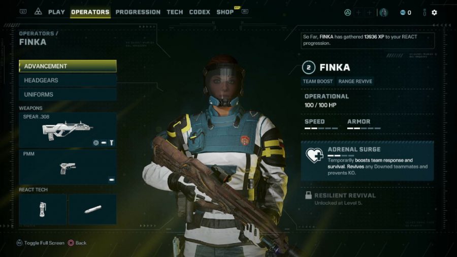 Rainbow Six Extraction Best Finka loadout: The recommended loadout for Finka can be seen in the menu.
