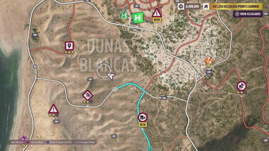 Forza Horizon 5 Floating Chinese Lantern locations: The location of the group of half a dozen lanterns in the Dunas Blancas