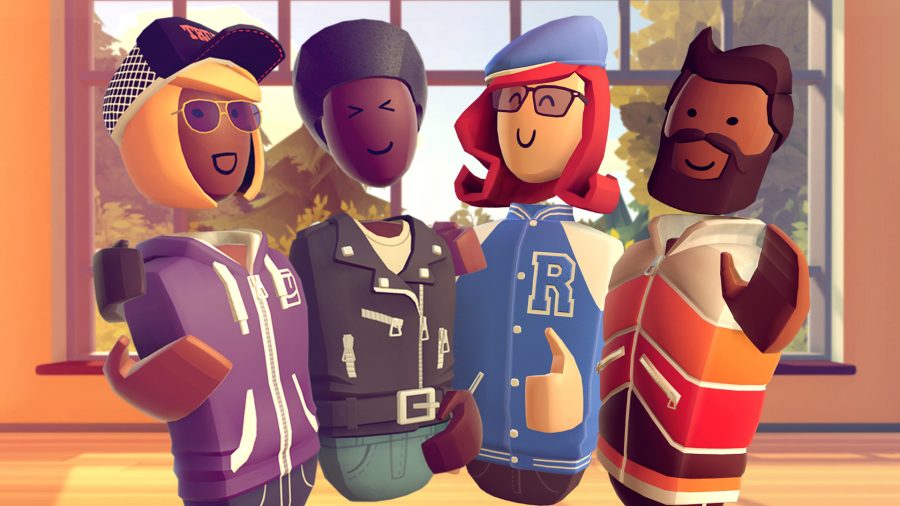Бесплатные игры для PS5: улыбаются четыре персонажа Rec Room