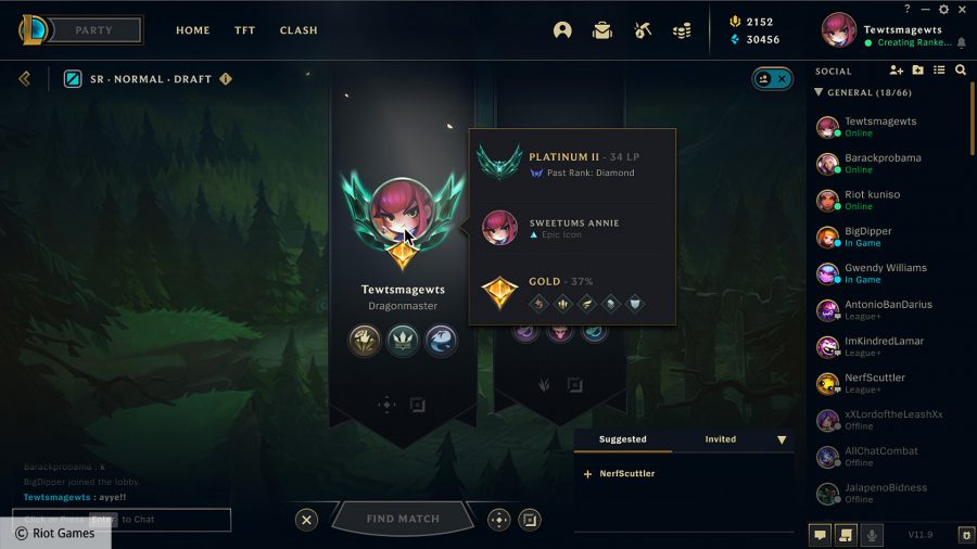 League of Legends Challenges: how challenges are displayed in the lobby