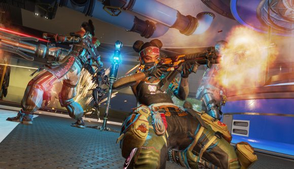 A squad of legends battle it out in Apex Legends' Control mode.