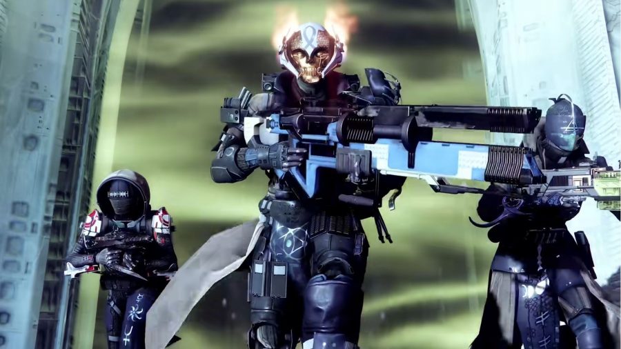 Three Guardians wielding Destiny 2 Exotics from The Witch Queen expansion