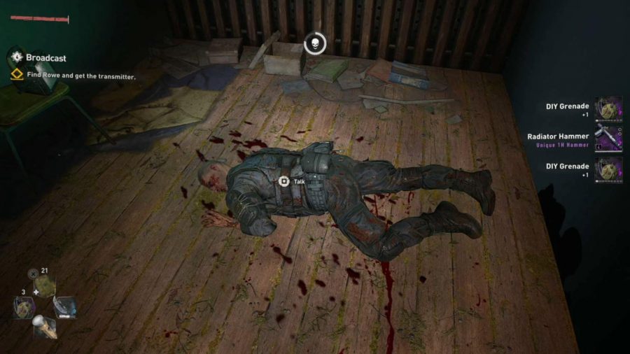 Dying Light 2 Dog Tag Locations: Rowe can be seen laying on the floor.