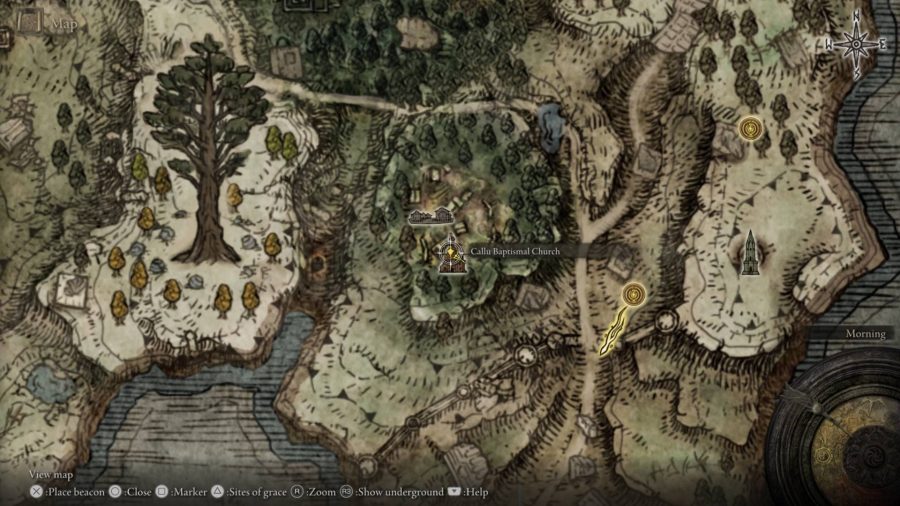 Elden Ring Sacred Tear locations: The church can be seen on the map