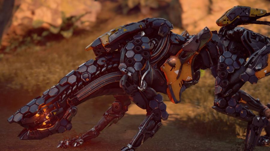 Horizon Forbidden West Machines: The Stalker can be seen observing from a rock in Horizon Zero Dawn