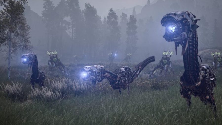 Horizon Forbidden West Machines: A few watchers in a field can be seen in Horizon Zero Dawn