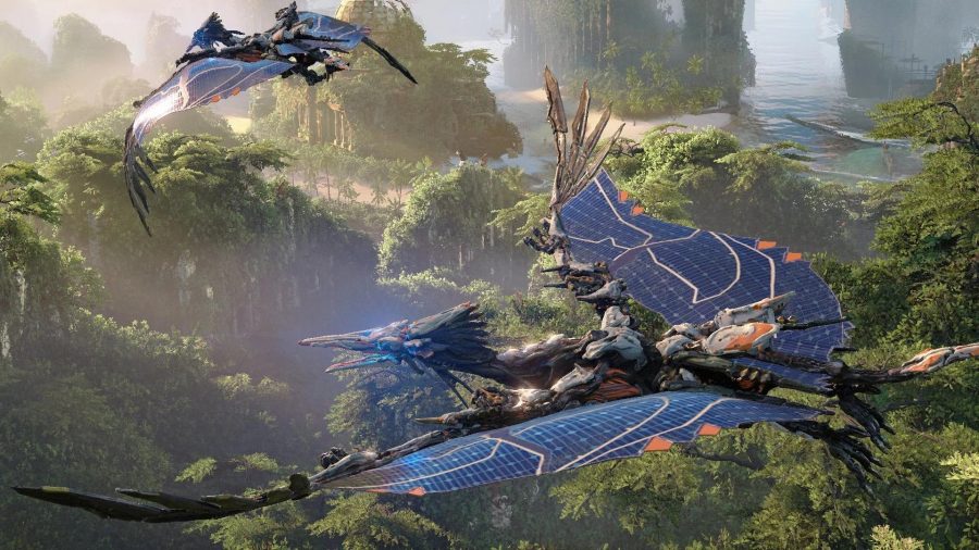 Horizon Forbidden West New machines: Sunwing's can be seen flying through the sky.