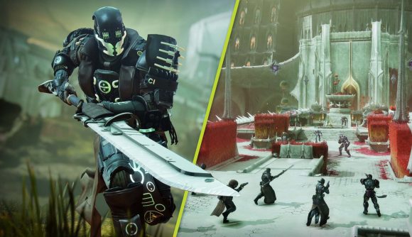 destiny 2 witch queen glaive nerf guardian wielding a glaive and groups fighting