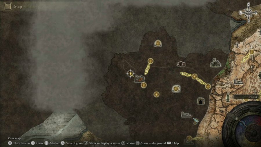 Elden Ring Map Locations: The Mt. Gelmir map location can be seen on the map.