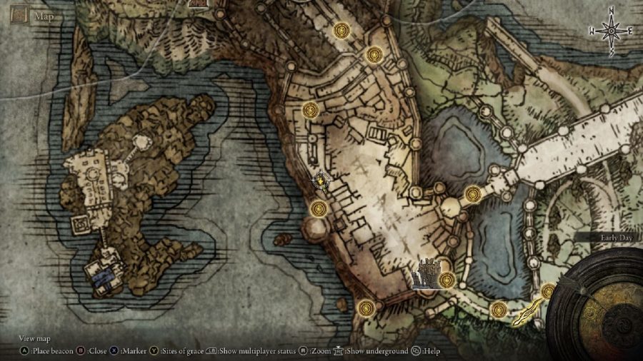 Elden Ring Rogier Quest: The map shows the step of the quest