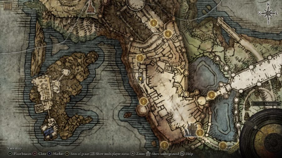 Elden Ring Rogier Quest: The map shows the step of the quest