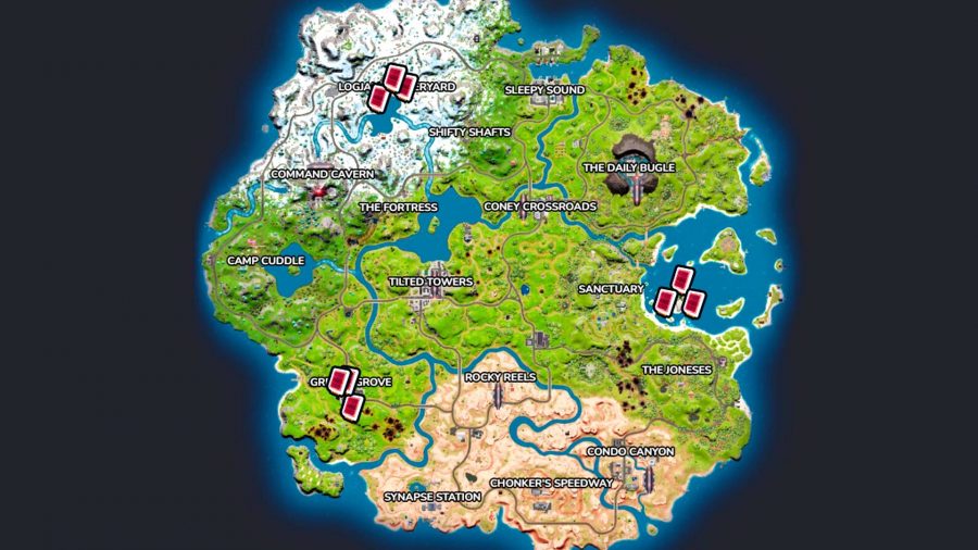 Fortnite Omni Chips Locations: A map of all the Omni Chip locations for week one