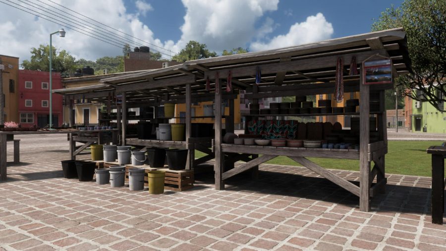 Forza Horizon 5 Market Stall location: A Market Stall can be seen in Mexico