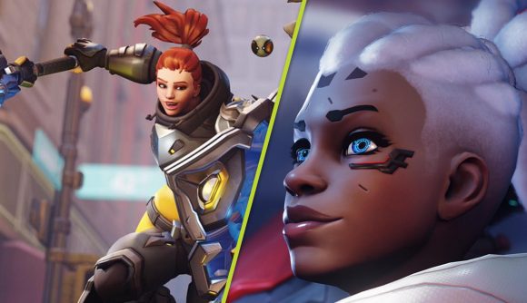 Overwatch 2 beta release date: A split image of two female heroes from the Overwatch universe