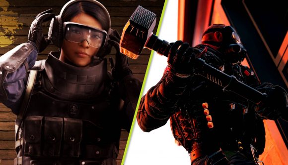 Rainbow Six Siege New Ranked System: Two images, one of Sledge in-game and one of Ying
