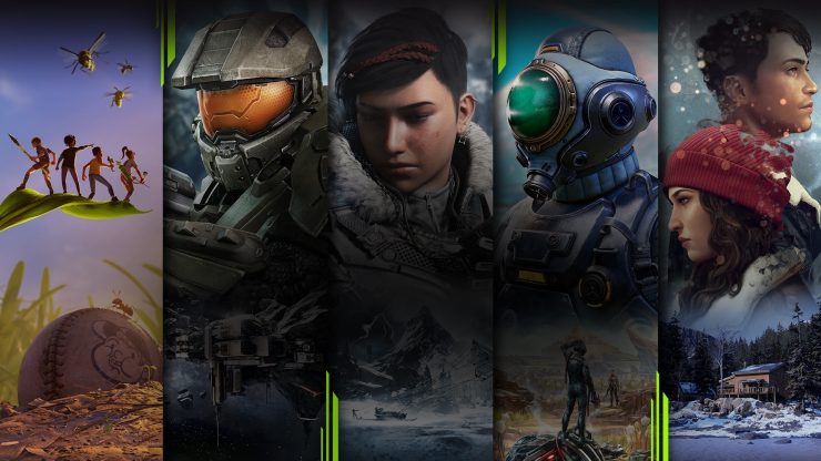 Xbox Game Pass promotional image showing a selection of Microsoft owned characters, including Master Chief.