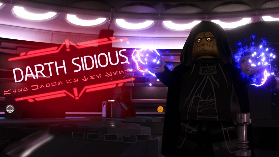 Lego Star Wars The Skywalker Saga Boss Battle: An image of the Lego The Emperor boss battle from Revenge of the Sith