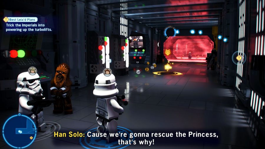 Lego Star Wars The Skywalker Saga PS5 Review: A scene from A New Hope recreated in Lego