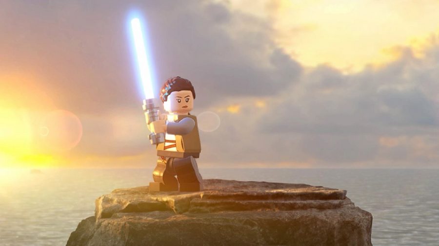 Lego Star Wars The Skywalker Saga Walkthrough: Rey can be seen practising on a rock