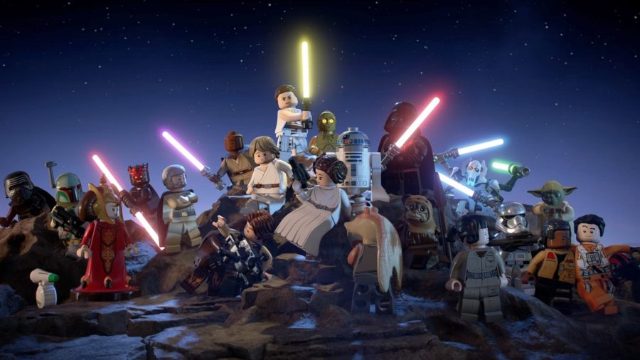 Lego Star Wars The Skywalker Saga Walkthrough: multiple Jedi can be seen sitting and standing on a rock.
