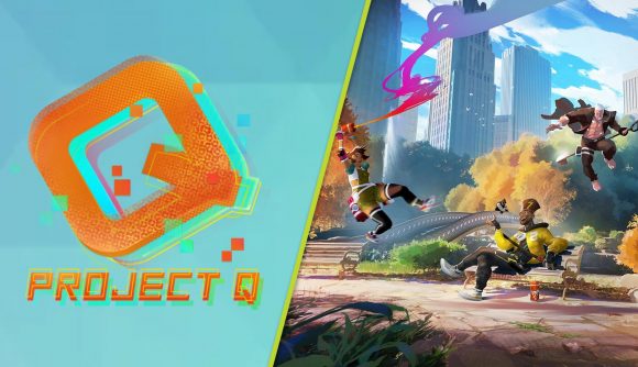 Project Q Plytest Sign Up: The Project Q logo can be seen, alongside three characters fighting in a park